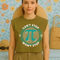 3.14 Pi Day Can't Stop Pi Won't Stop Garment-Dyed Women's Muscle Tee