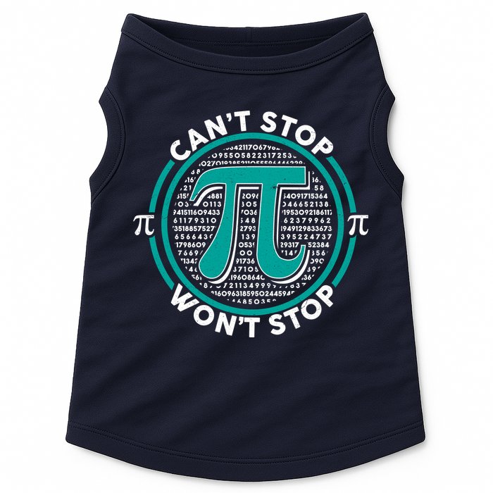 3.14 Pi Day Can't Stop Pi Won't Stop Doggie Tank