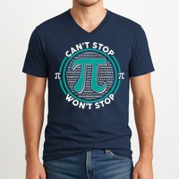 3.14 Pi Day Can't Stop Pi Won't Stop V-Neck T-Shirt