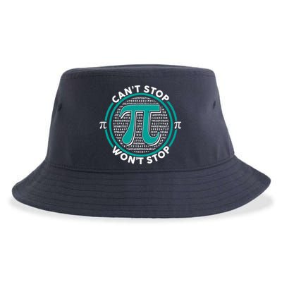 3.14 Pi Day Can't Stop Pi Won't Stop Sustainable Bucket Hat