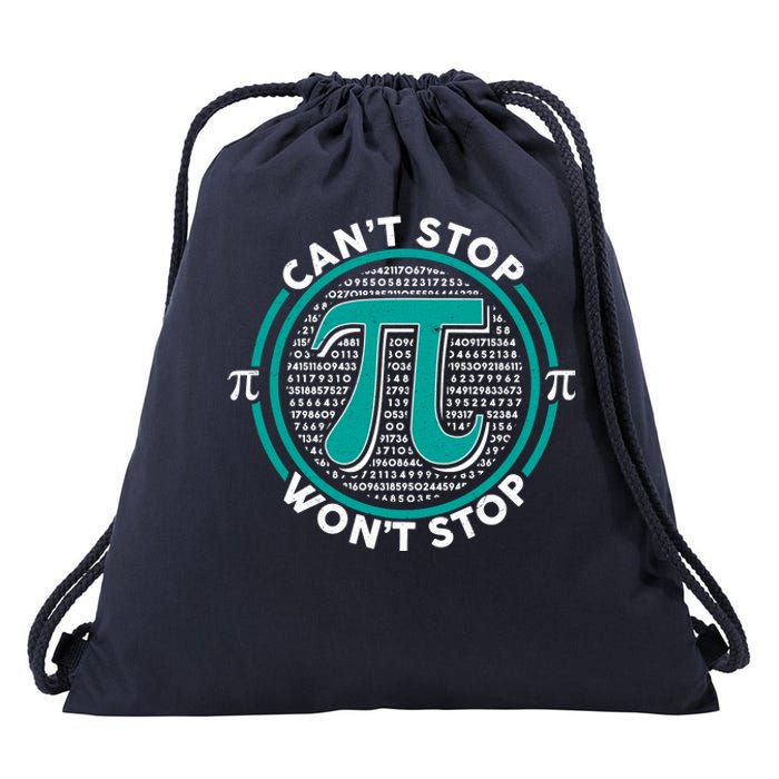 3.14 Pi Day Can't Stop Pi Won't Stop Drawstring Bag