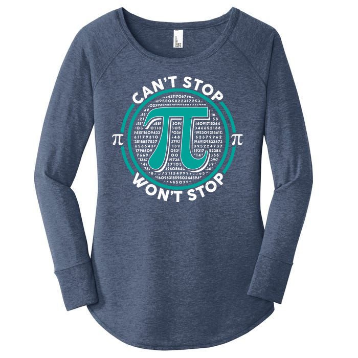 3.14 Pi Day Can't Stop Pi Won't Stop Women's Perfect Tri Tunic Long Sleeve Shirt