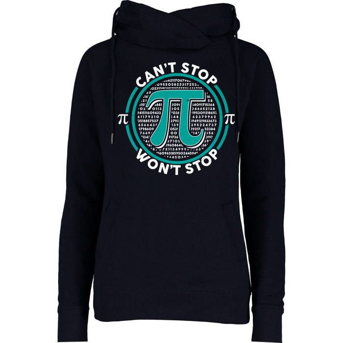 3.14 Pi Day Can't Stop Pi Won't Stop Womens Funnel Neck Pullover Hood
