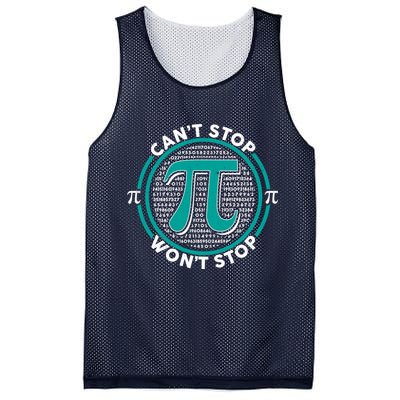 3.14 Pi Day Can't Stop Pi Won't Stop Mesh Reversible Basketball Jersey Tank
