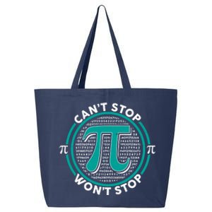 3.14 Pi Day Can't Stop Pi Won't Stop 25L Jumbo Tote