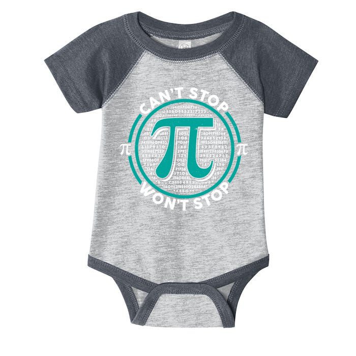 3.14 Pi Day Can't Stop Pi Won't Stop Infant Baby Jersey Bodysuit