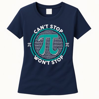 3.14 Pi Day Can't Stop Pi Won't Stop Womens T-Shirt