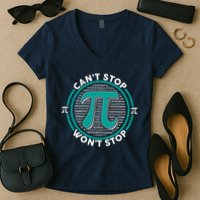 3.14 Pi Day Can't Stop Pi Won't Stop Women's V-Neck T-Shirt
