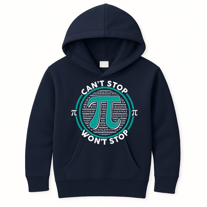 3.14 Pi Day Can't Stop Pi Won't Stop Kids Hoodie
