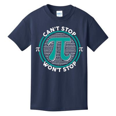 3.14 Pi Day Can't Stop Pi Won't Stop Kids T-Shirt