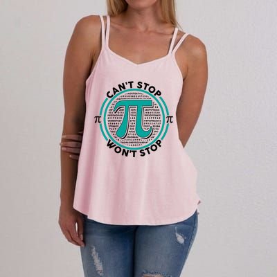 3.14 Pi Day Can't Stop Pi Won't Stop Women's Strappy Tank