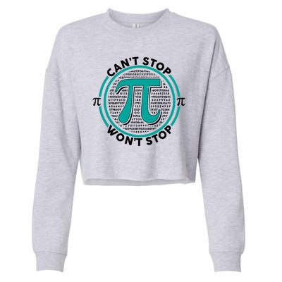 3.14 Pi Day Can't Stop Pi Won't Stop Cropped Pullover Crew