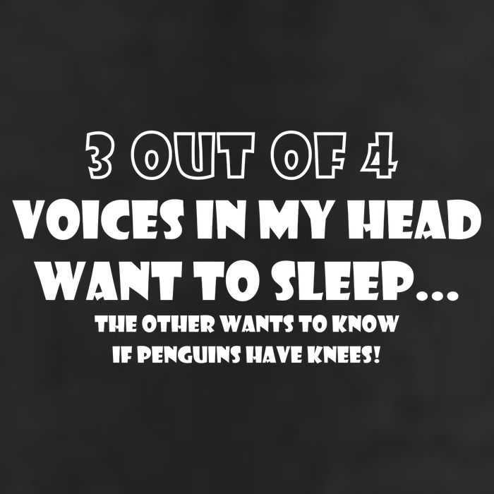 3 Out Of 4 Voices In My Head Funny Penguins  7 Panel Mesh Trucker Snapback Hat