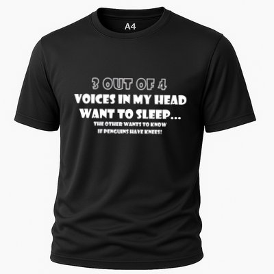 3 Out Of 4 Voices In My Head Funny Penguins  Performance Shirt