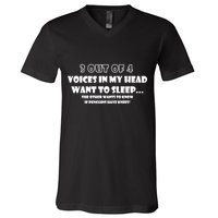 3 Out Of 4 Voices In My Head Funny Penguins  V-Neck T-Shirt