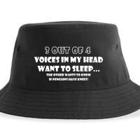 3 Out Of 4 Voices In My Head Funny Penguins  Sustainable Bucket Hat