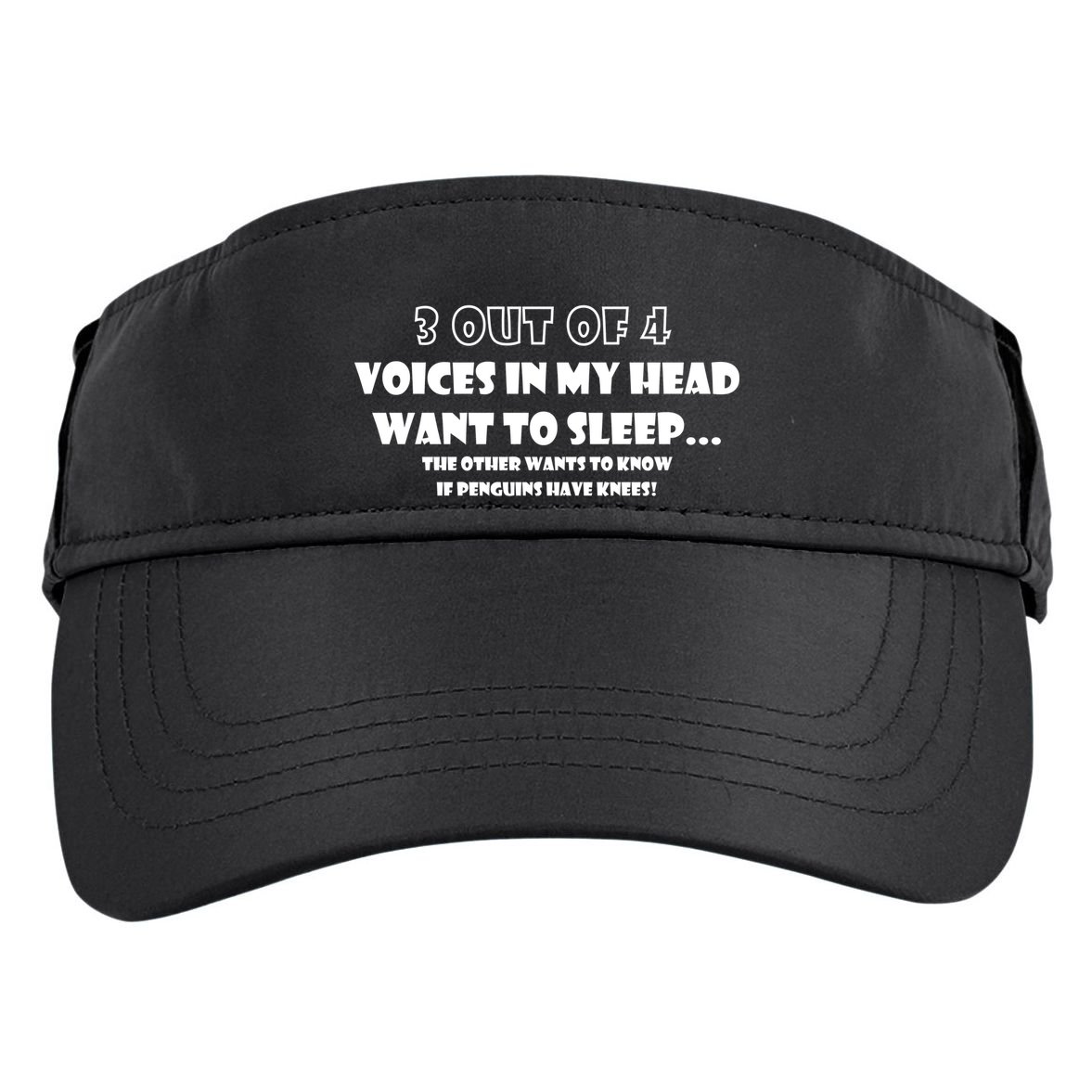 3 Out Of 4 Voices In My Head Funny Penguins  Adult Drive Performance Visor