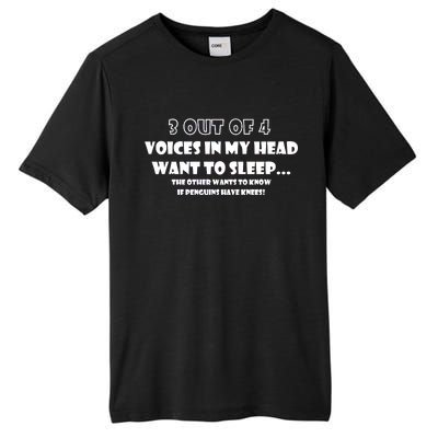 3 Out Of 4 Voices In My Head Funny Penguins  Tall Fusion ChromaSoft Performance T-Shirt