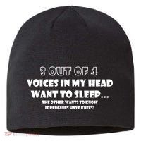 3 Out Of 4 Voices In My Head Funny Penguins  Sustainable Beanie