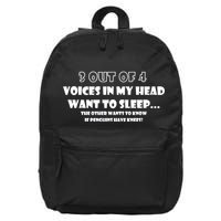 3 Out Of 4 Voices In My Head Funny Penguins  16 in Basic Backpack