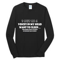 3 Out Of 4 Voices In My Head Funny Penguins  Tall Long Sleeve T-Shirt