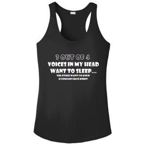 3 Out Of 4 Voices In My Head Funny Penguins  Ladies PosiCharge Competitor Racerback Tank