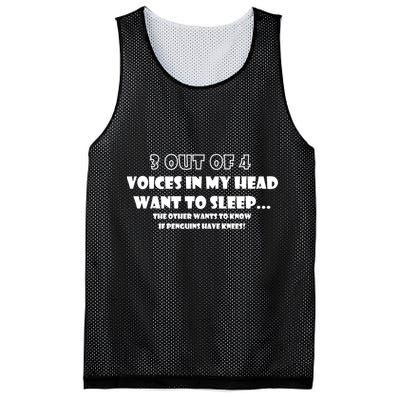 3 Out Of 4 Voices In My Head Funny Penguins  Mesh Reversible Basketball Jersey Tank