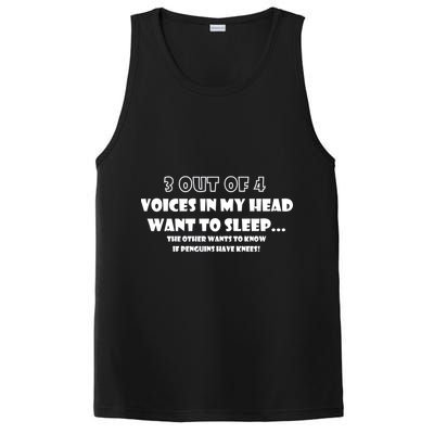 3 Out Of 4 Voices In My Head Funny Penguins  PosiCharge Competitor Tank