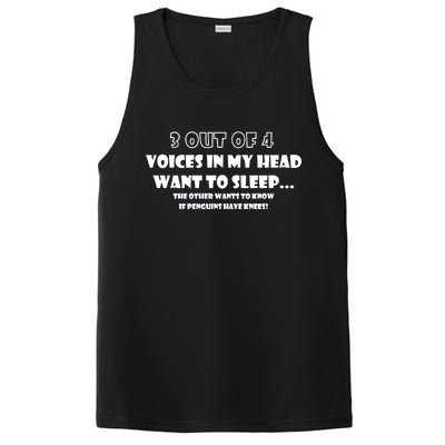 3 Out Of 4 Voices In My Head Funny Penguins  PosiCharge Competitor Tank