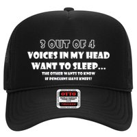 3 Out Of 4 Voices In My Head Funny Penguins  Hat