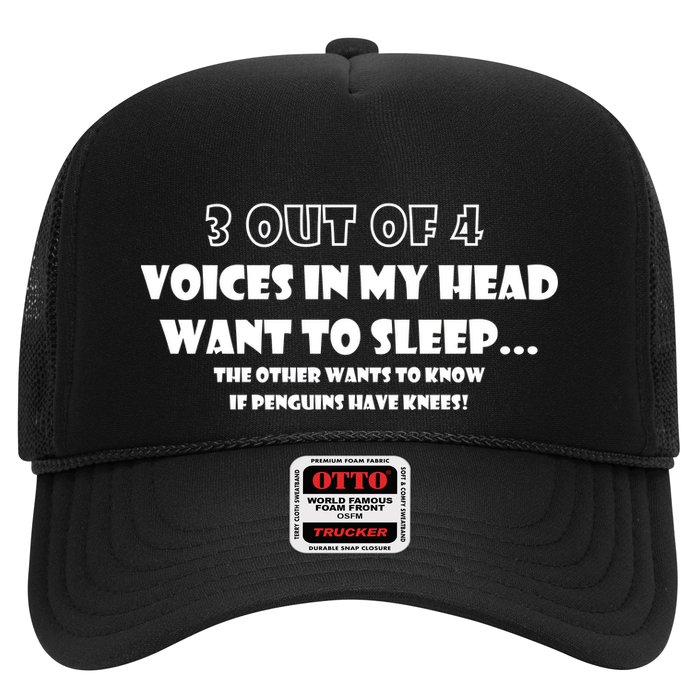 3 Out Of 4 Voices In My Head Funny Penguins  Hat