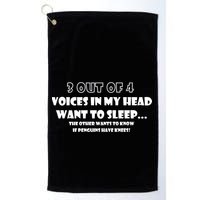 3 Out Of 4 Voices In My Head Funny Penguins  Golf Towel
