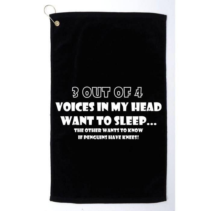 3 Out Of 4 Voices In My Head Funny Penguins  Golf Towel