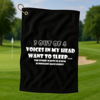 3 Out Of 4 Voices In My Head Funny Penguins  Golf Towel
