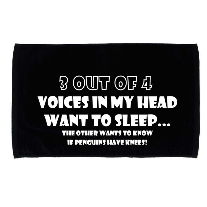 3 Out Of 4 Voices In My Head Funny Penguins  Microfiber Hand Towel