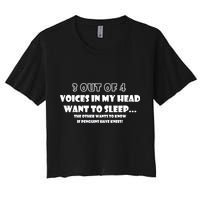 3 Out Of 4 Voices In My Head Funny Penguins  Crop Top