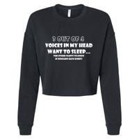 3 Out Of 4 Voices In My Head Funny Penguins  Cropped Pullover Crew