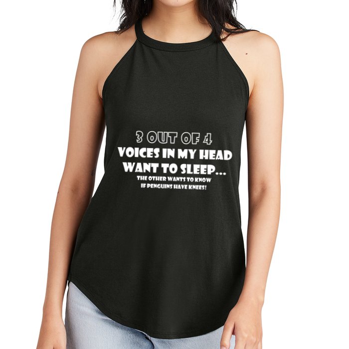 3 Out Of 4 Voices In My Head Funny Penguins  Women's Perfect Tri Rocker Tank