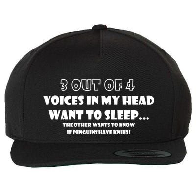 3 Out Of 4 Voices In My Head Funny Penguins  Wool Snapback Cap