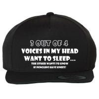 3 Out Of 4 Voices In My Head Funny Penguins  Wool Snapback Cap