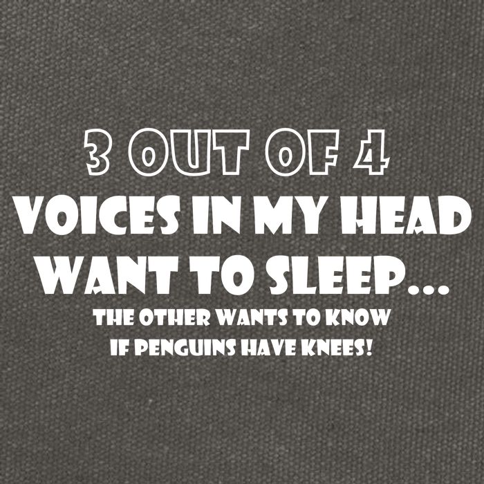 3 Out Of 4 Voices In My Head Funny Penguins  Cotton Canvas Backpack
