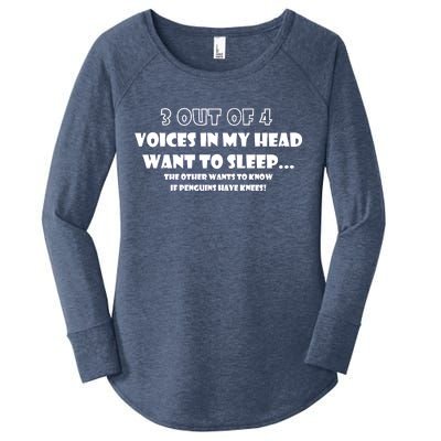 3 Out Of 4 Voices In My Head Funny Penguins  Women's Perfect Tri Tunic Long Sleeve Shirt