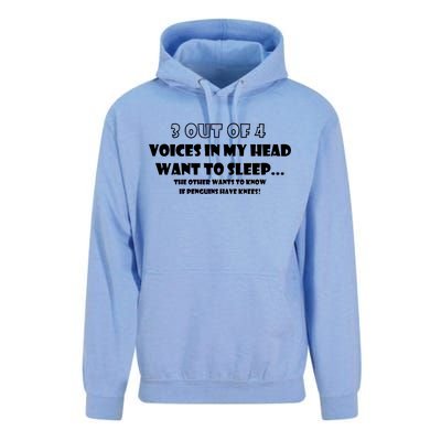 3 Out Of 4 Voices In My Head Funny Penguins  Unisex Surf Hoodie