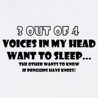 3 Out Of 4 Voices In My Head Funny Penguins  Garment-Dyed Sweatshirt