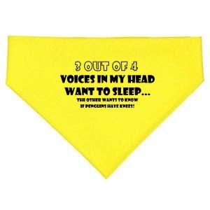 3 Out Of 4 Voices In My Head Funny Penguins  USA-Made Doggie Bandana