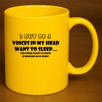 3 Out Of 4 Voices In My Head Funny Penguins  11oz C Handle Ceramic Mug