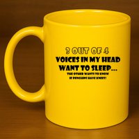 3 Out Of 4 Voices In My Head Funny Penguins  11oz C Handle Ceramic Mug