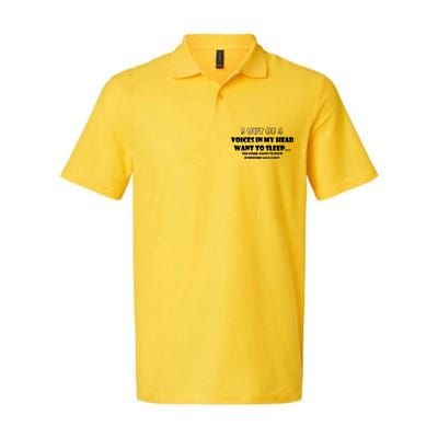 3 Out Of 4 Voices In My Head Funny Penguins  Softstyle Adult Sport Polo