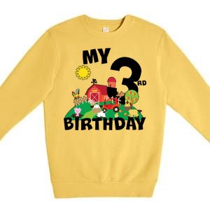 3 Year Old Farm My 3rd Birthday Premium Crewneck Sweatshirt