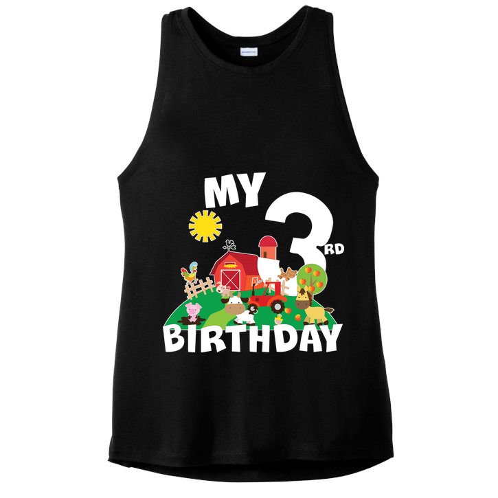 3 Year Old Farm My 3rd Birthday Ladies PosiCharge Tri-Blend Wicking Tank